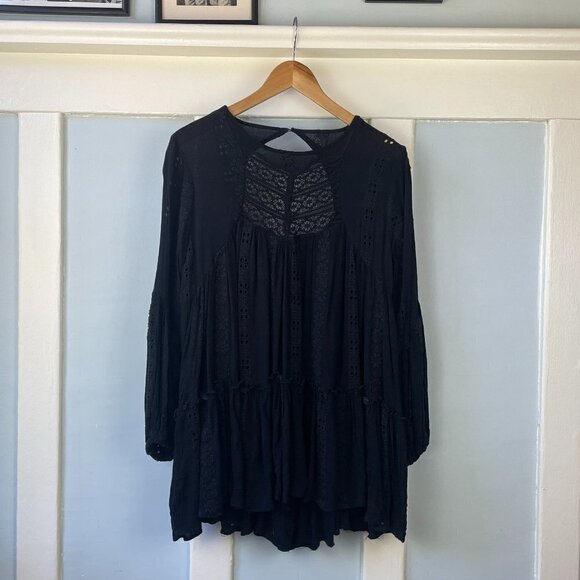 Free People Black Blouse - Picture 1 of 7